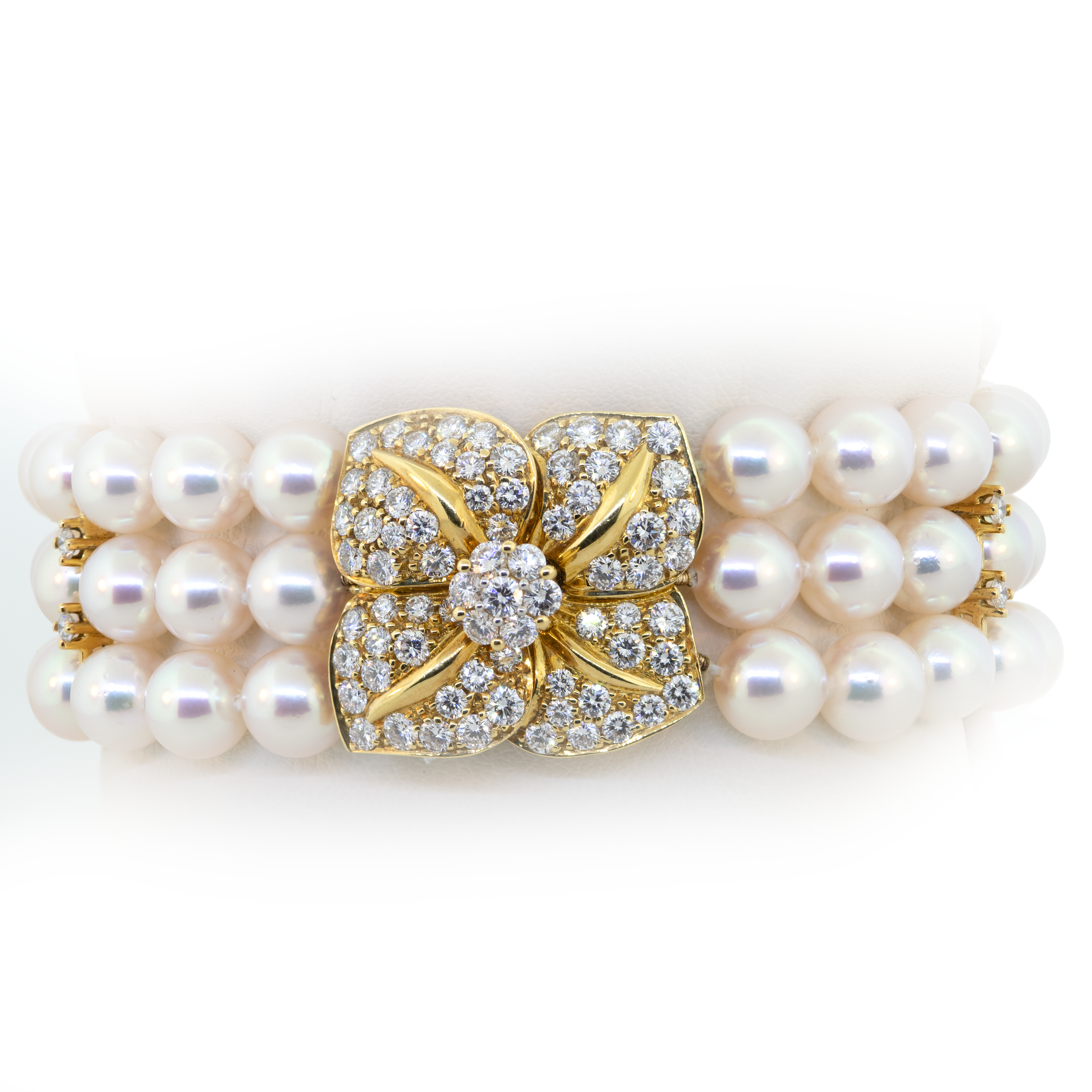 Mikimoto Black South Sea Pearl and Diamond White Gold Classic Bracelet